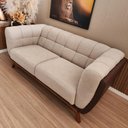 Ver imagem 3 de Sofá 2 Lugares Peonia Living 180 Cm Acquablock/ Tecido Sintético Pés Madeira Nobre Luxo