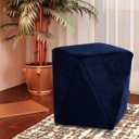 Ver imagem 6 de Puff Decorativo Sala de Estar Blois Veludo Azul Marinho - Gran Belo