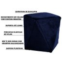 Ver imagem 3 de Kit 2 Puffs Decorativo Sala de Estar Blois Veludo Azul Marinho - Gran Belo