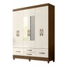 Roupeiro com Espelho Cairo Castanho Wood/Off White - 3