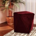 Ver imagem 6 de Kit 2 Puffs Decorativo Sala de Estar Blois Veludo Vinho - Gran Belo