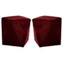 Ver imagem 1 de Kit 2 Puffs Decorativo Sala de Estar Blois Veludo Vinho - Gran Belo