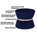 Ver imagem 3 de Puff Decorativo Sala de Estar 45cm Dhaka Veludo Azul Marinho - Gran Belo