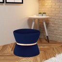 Ver imagem 6 de Puff Decorativo Sala de Estar 45cm Dhaka Veludo Azul Marinho - Gran Belo