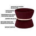 Ver imagem 3 de Kit 2 Puffs Decorativo Sala de Estar 45cm Dhaka Veludo Vinho - Gran Belo