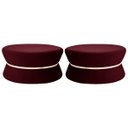 Ver imagem 1 de Kit 2 Puffs Decorativo Sala de Estar 95cm Dhaka Veludo Vinho - Gran Belo