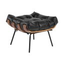 Ver imagem 1 de Puff Decorativo Sala de Estar Costela Couro Preto - Gran Belo