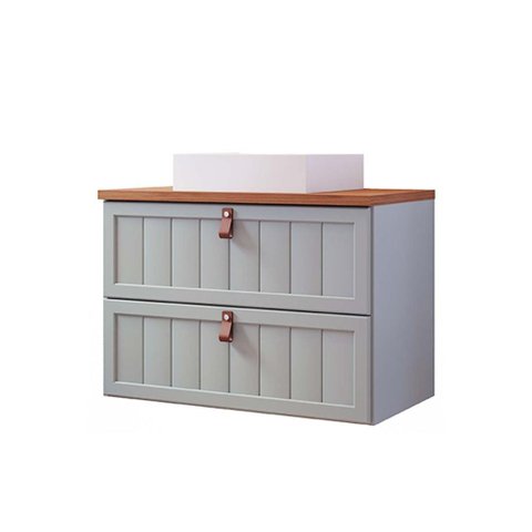Gabinete de Banheiro Suspenso Sense 1 Gaveta e 1 Porta Basculante C/cuba 80cm Capuccino - Mgm