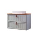 Ver imagem 1 de Gabinete de Banheiro Suspenso Sense 1 Gaveta e 1 Porta Basculante C/cuba 80cm Capuccino - Mgm