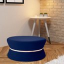Ver imagem 6 de Kit 2 Puffs Decorativo Sala de Estar 95cm Dhaka Veludo Azul Bic - Gran Belo