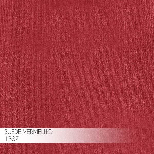 Kit 2 Puffs Decorativo Sala de Estar Base Bronze Trixie Suede Vermelho - Gran Belo - 4