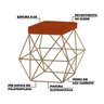 Puff Decorativo Sala de Estar Base Gold Trixie Suede Telha - Gran Belo - 3