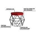 Ver imagem 3 de Kit 2 Puff Decorativo Base Preta Elsa Veludo Vermelho - Gran Belo