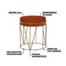 Puff Decorativo Sala de Estar Base Gold Chloe Suede Telha - Gran Belo - 3