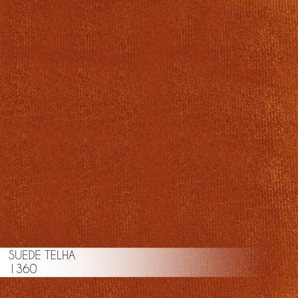 Puff Decorativo Sala de Estar Base Gold Chloe Suede Telha - Gran Belo - 4