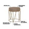Puff Decorativo Sala de Estar Base Gold Chloe Suede Cappuccino - Gran Belo - 3