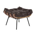 Ver imagem 4 de Poltrona com Puff Costela em Couro Legítimo Marrom Touro & Cia
