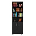 Ver imagem 1 de Estante de Livros para Escritório Home Office Portas Pequenas Alf Preto Texturizado - Gran Belo