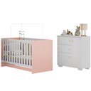 Ver imagem 1 de Quarto Infantil com Berço Colchão Incluso e Cômoda Algodão Doce Multimóveis Mp4250