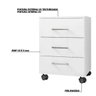 Gaveteiro Corina Flex 3 Gavetas para Escritório Home Office Branco - Gran Belo - 3