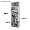 Ver imagem 3 de Estante de Livros para Escritório Home Office Alf Branco Texturizado - Gran Belo