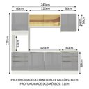 Ver imagem 7 de Cozinha Lux com Armário e Balcão Branco Cinza