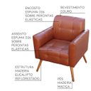 Ver imagem 2 de Kit 2 Poltronas Decorativas Bia Couro Caramelo - Gran Belo