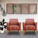 Ver imagem 7 de Kit 2 Poltronas Decorativas Bia Couro Caramelo - Gran Belo
