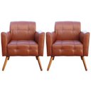 Ver imagem 1 de Kit 2 Poltronas Decorativas Bia Couro Caramelo - Gran Belo