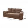 Estofado 2 e 3 Lugares Veludo Choco Mamflex - 4