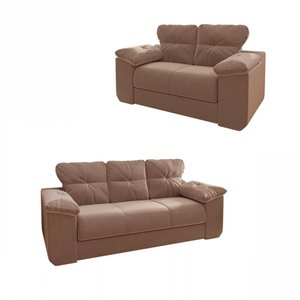 Estofado 2 e 3 Lugares Veludo Choco Mamflex