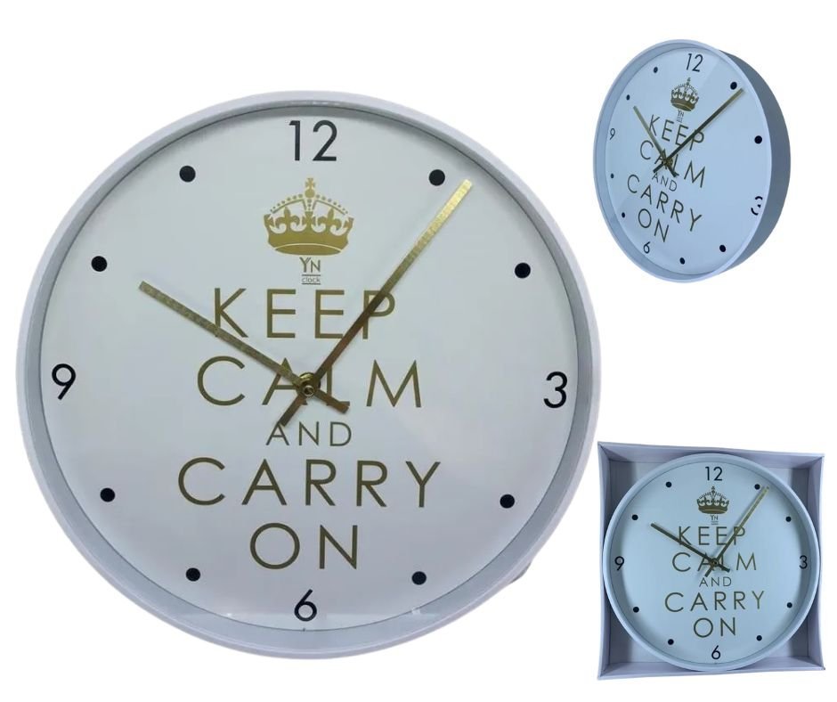 Relógio de Parede Grande 33cm Escritório Moderno KEEP CALM YN CLOCK relógio Design moderno, relógio 