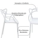 Ver imagem 3 de Kit 2 Cadeiras Decorativas Sala e Cozinha Feliti (Pp) Branca - Gran Belo
