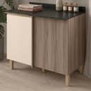 Ver imagem 6 de Balcão de Canto com Tampo Kali Premium 1 Porta 1 Prateleira MDF 88,5cm Carvalho Toq Off White