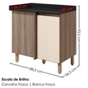 Ver imagem 5 de Balcão de Canto com Tampo Kali Premium 1 Porta 1 Prateleira MDF 88,5cm Carvalho Toq Off White