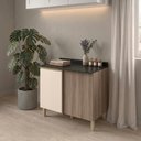 Ver imagem 7 de Balcão de Canto com Tampo Kali Premium 1 Porta 1 Prateleira MDF 88,5cm Carvalho Toq Off White