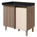 Ver imagem 1 de Balcão de Canto com Tampo Kali Premium 1 Porta 1 Prateleira MDF 88,5cm Carvalho Toq Off White