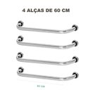Ver imagem 2 de Kit 4 barras de apoio Alumínio 60cm idoso banheiro