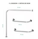 Ver imagem 2 de Kit 01 Barra de apoio em L 60x60cm lado Vaso sanitário + 02 Alças de 60cm Reta
