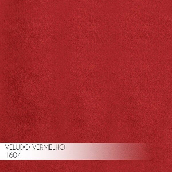Banqueta Decorativa Rubel Base Bronze Veludo Vermelho - Gran Belo - 4