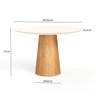 Mesa de Jantar Redonda 120cm Scandi 6 Lugares Lamina Natural de Madeira Off White Vidro - 4