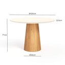 Ver imagem 4 de Mesa de Jantar Redonda 120cm Scandi 6 Lugares Lamina Natural de Madeira Off White Vidro