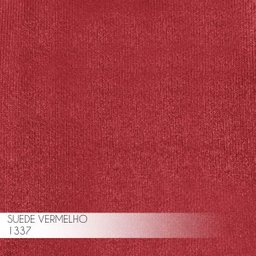 Kit 2 Puffs Decorativo Sala de Estar Base Preto Trixie Suede Vermelho - Gran Belo - 4