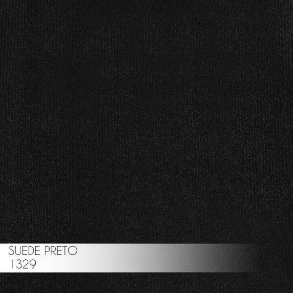 Kit 2 Banqueta Decorativa Kathy Base Bronze Suede Preto - Gran Belo - 4