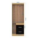 Ver imagem 2 de Guarda Roupa Solteiro Milão 3 Portas Damasco Preto - Poquema