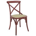 Ver imagem 1 de Cadeira Decorativa Sala de Jantar Cozinha Danna Rattan Natural Vermelha - Gran Belo