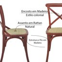 Ver imagem 3 de Cadeira Decorativa Sala de Jantar Cozinha Danna Rattan Natural Vermelha - Gran Belo