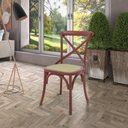Ver imagem 5 de Cadeira Decorativa Sala de Jantar Cozinha Danna Rattan Natural Vermelha - Gran Belo