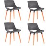Kit 4 Cadeiras Decorativas para Salas e Cozinhas Livclean (Pp) Cinza - Gran Belo - 1