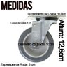 4 Rodízio Giratório Gl 412 Bp + 2 Roda Fixa Pvc Placa sem Freio 4 Polegadas Fl 412 Bp Schioppa - 2